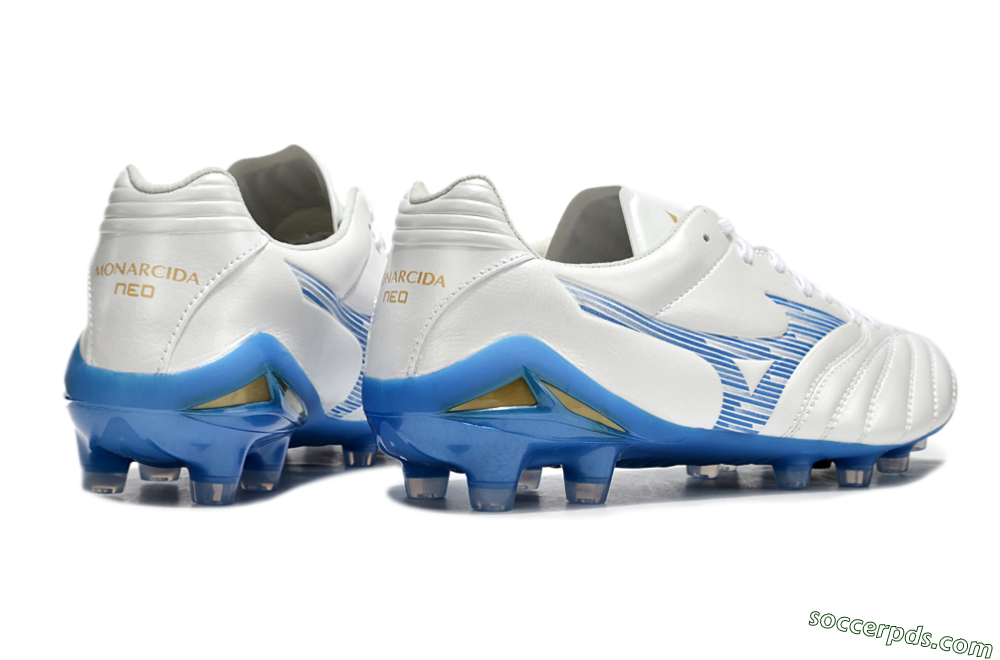Mizuno Morelia Neo 4 FG Low-Tops Football Boots - White/Blue/Gold 6