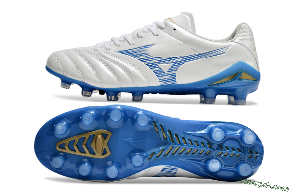 Mizuno Morelia Neo 4 FG Low-Tops Football Boots - White/Blue/Gold 0