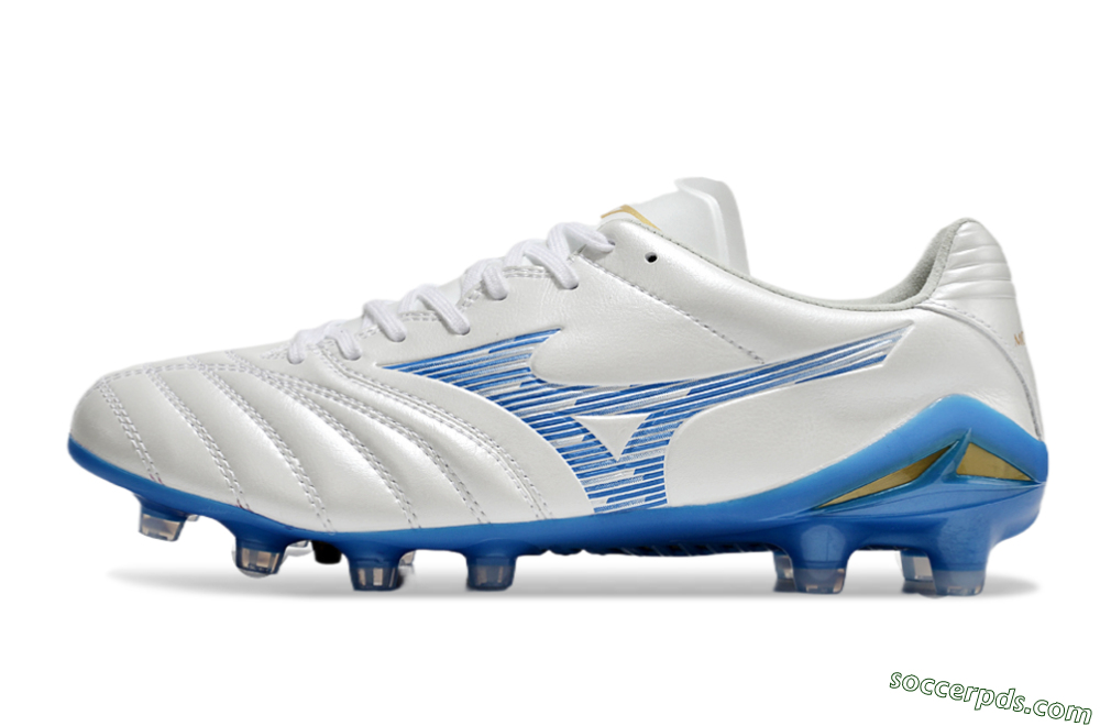 Mizuno Morelia Neo 4 FG Low-Tops Football Boots - White/Blue/Gold 2