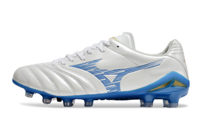 Mizuno Morelia Neo 4 FG Low-Tops Football Boots - White/Blue/Gold