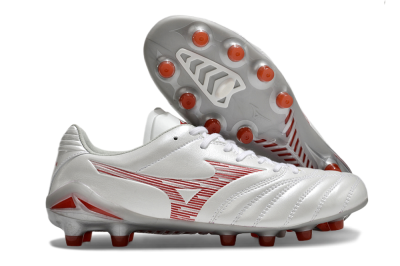 Mizuno Morelia Neo 4 FG Low-Tops Football Boots - White/Silver/Red