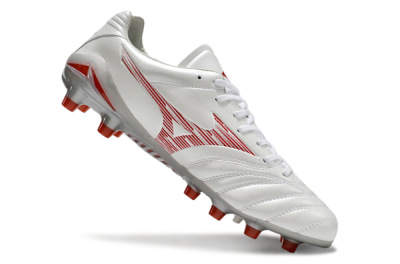 Mizuno Morelia Neo 4 FG Low-Tops Football Boots - White/Silver/Red