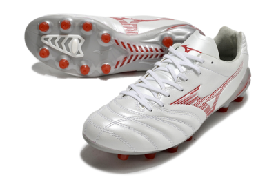Mizuno Morelia Neo 4 FG Low-Tops Football Boots - White/Silver/Red