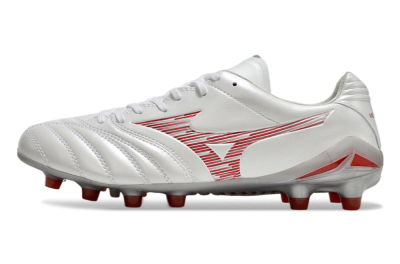 Mizuno Morelia Neo 4 FG Low-Tops Football Boots - White/Silver/Red