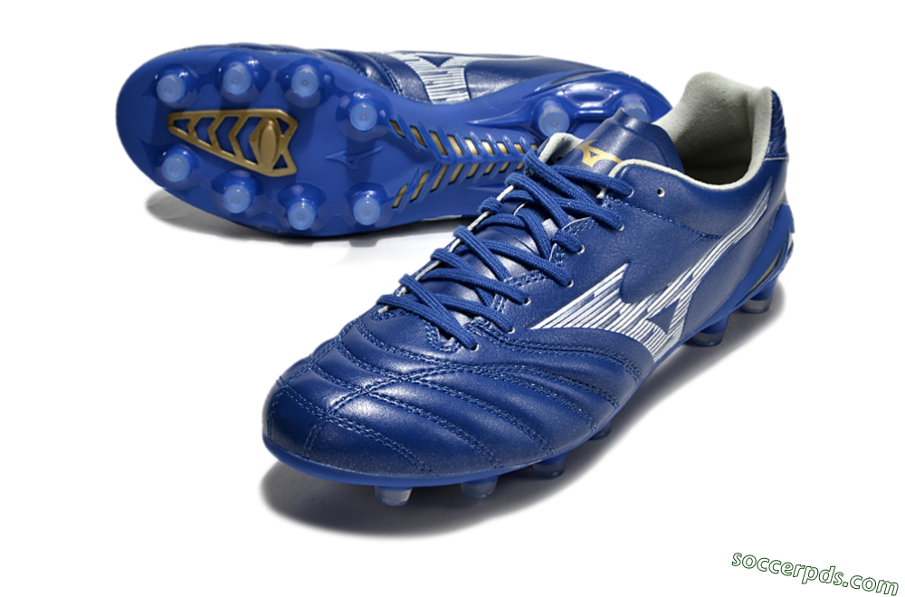Mizuno Morelia Neo 4 FG Low-Tops Football Boots - Blue/White/Gold 3