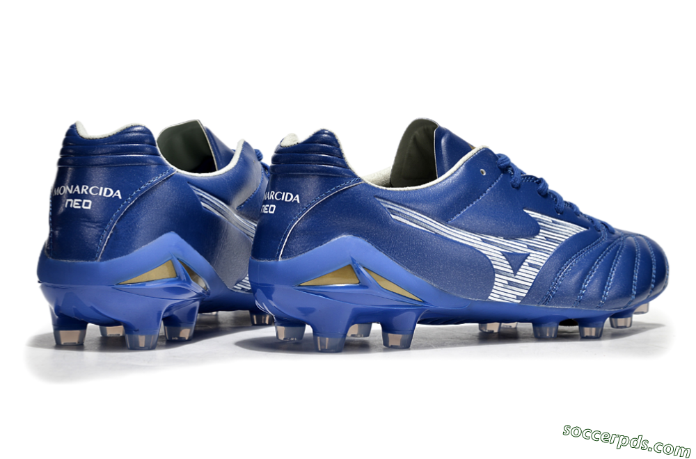 Mizuno Morelia Neo 4 FG Low-Tops Football Boots - Blue/White/Gold 6