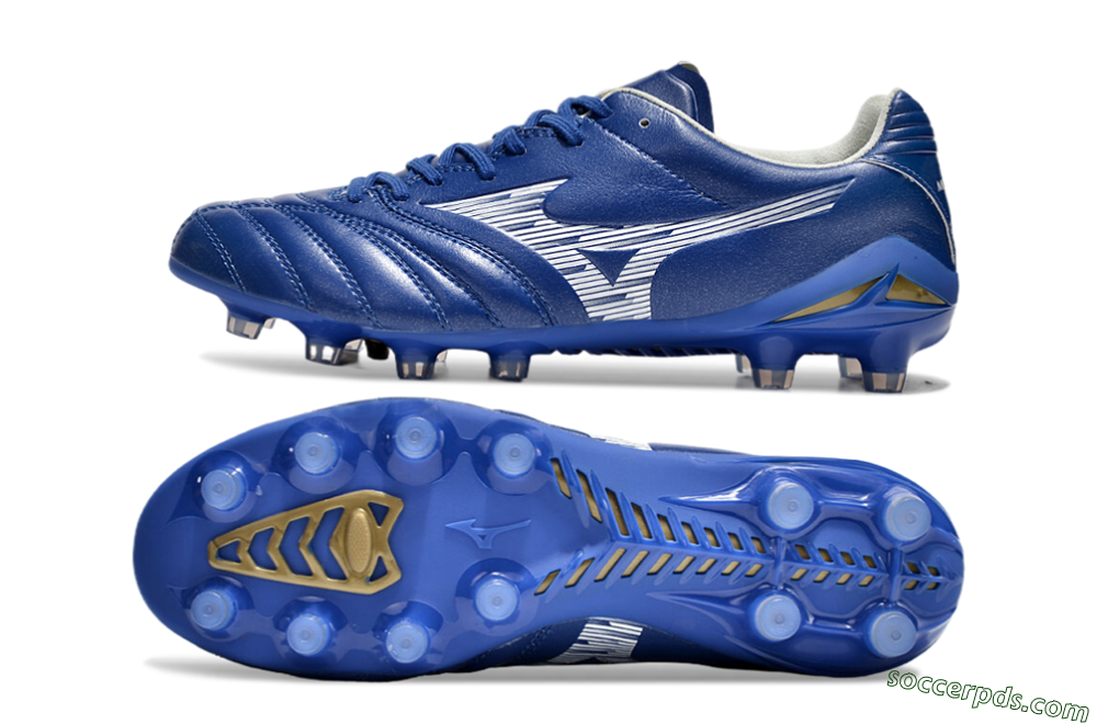Mizuno Morelia Neo 4 FG Low-Tops Football Boots - Blue/White/Gold 0