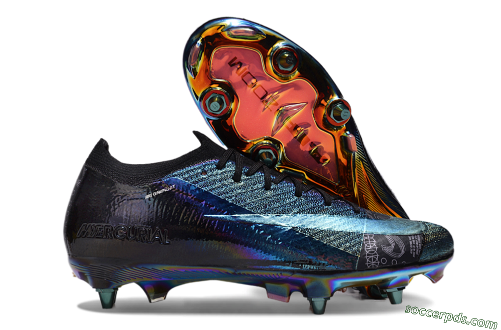 Nike Air Zoom Mercurial Vapor 15 Elite SG Low-Tops Football Boots - Blue/Black/Gold 1