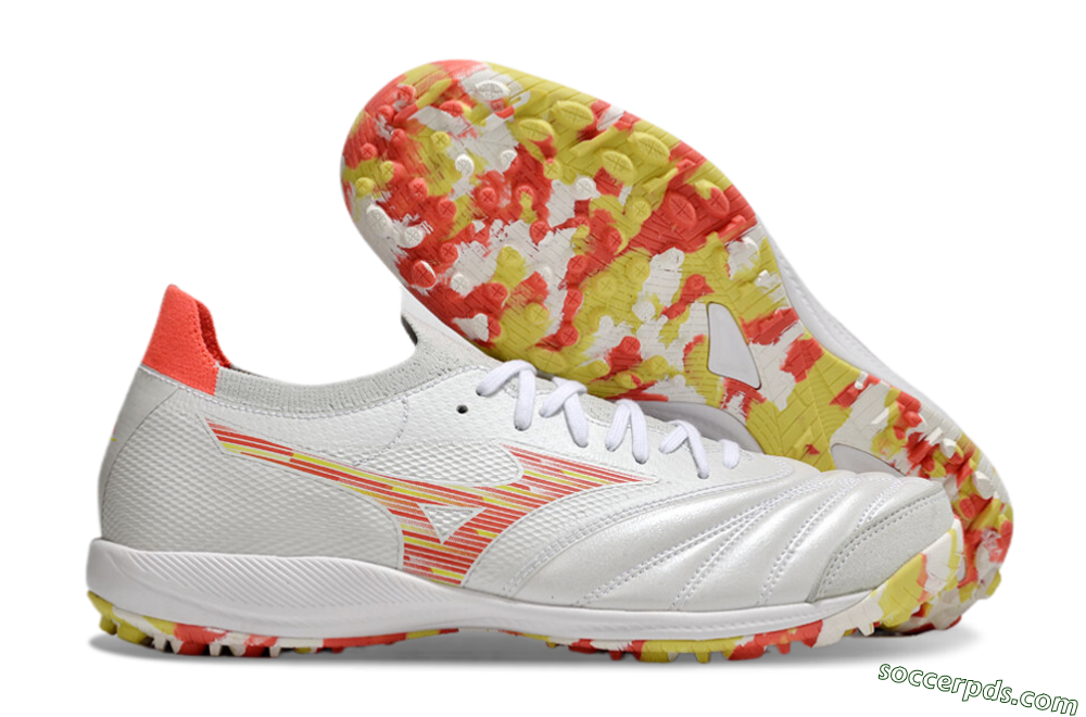 Mizuno Morelia Neo Sala M8 TF Low-Tops Football Shoes - White/Red/Yellow 1