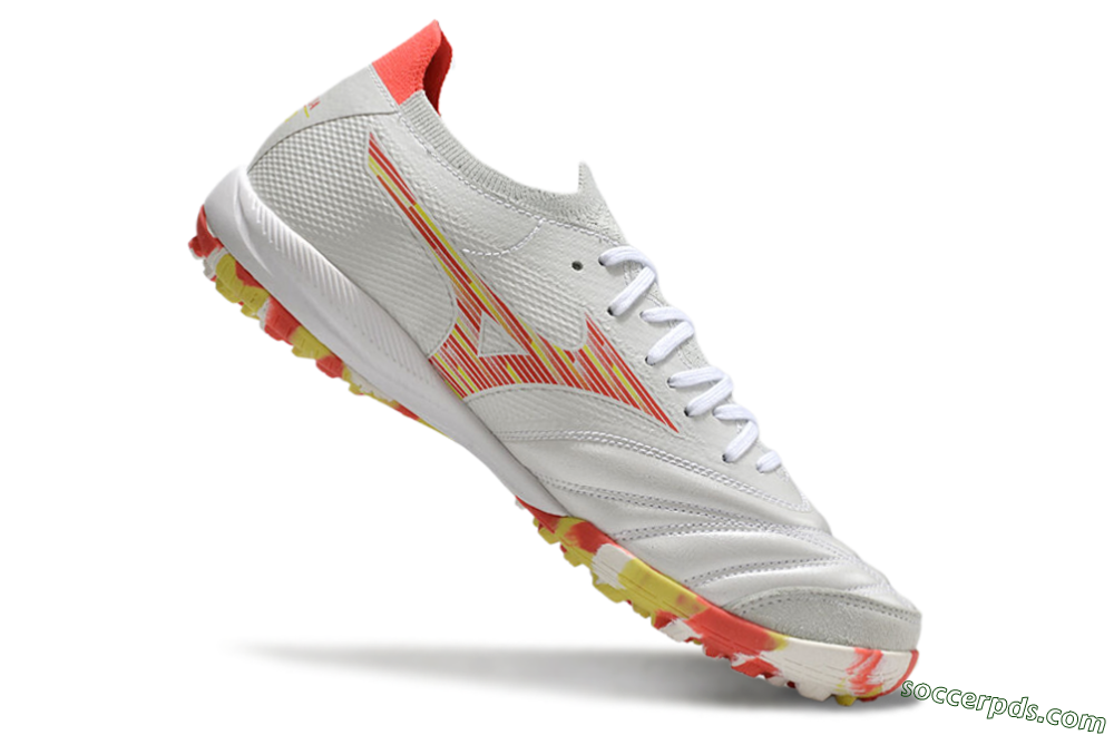 Mizuno Morelia Neo Sala M8 TF Low-Tops Football Shoes - White/Red/Yellow 4
