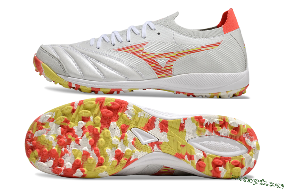 Mizuno Morelia Neo Sala M8 TF Low-Tops Football Shoes - White/Red/Yellow 0