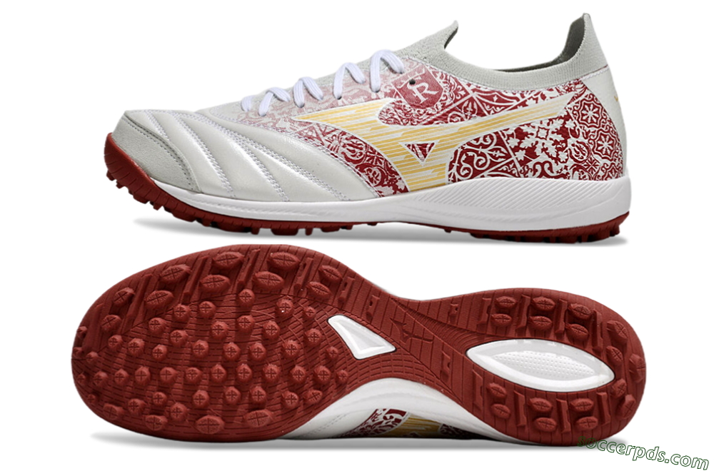 Mizuno Morelia Neo Sala M8 TF Low-Tops Football Shoes - White/Red/Yellow 0