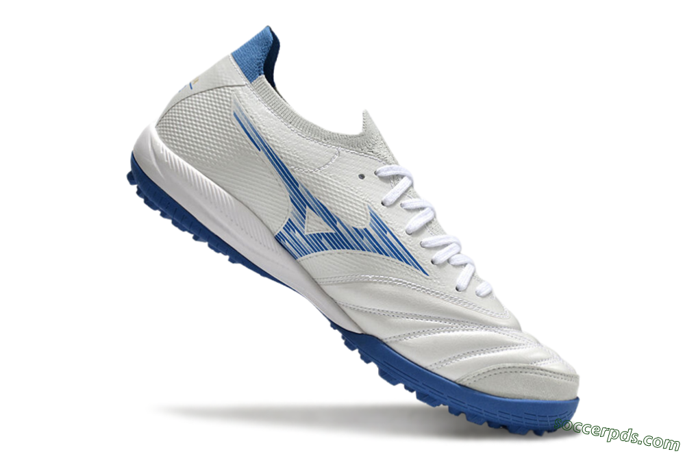 Mizuno Morelia Neo Sala M8 TF Low-Tops Football Shoes - Beige/Blue/White 4
