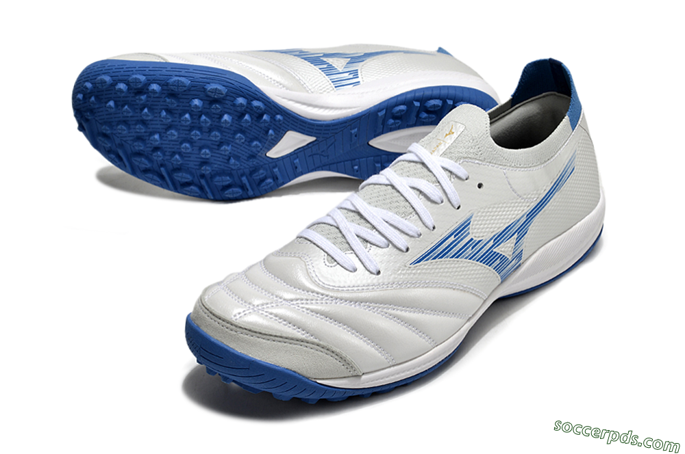 Mizuno Morelia Neo Sala M8 TF Low-Tops Football Shoes - Beige/Blue/White 3