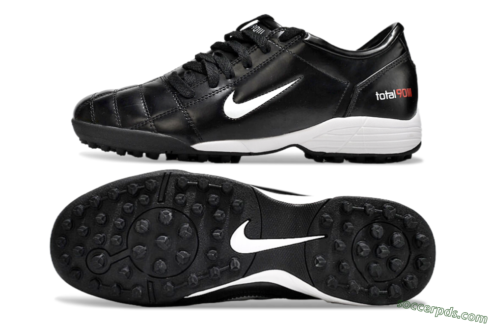 Nike Total 90 II TF Low-Tops Football Shoes - Black/White/Red 0