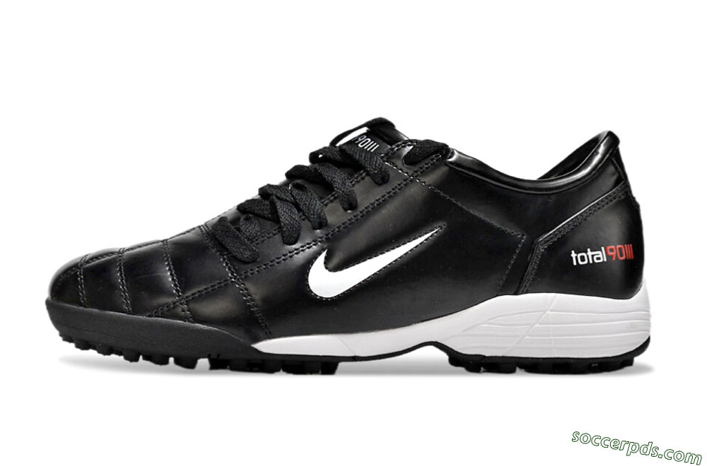 Nike Total 90 II TF Low-Tops Football Shoes - Black/White/Red 2