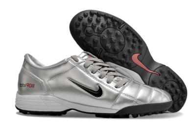 Nike Total 90 II TF Low-Tops Football Shoes - Silver/Black/Red