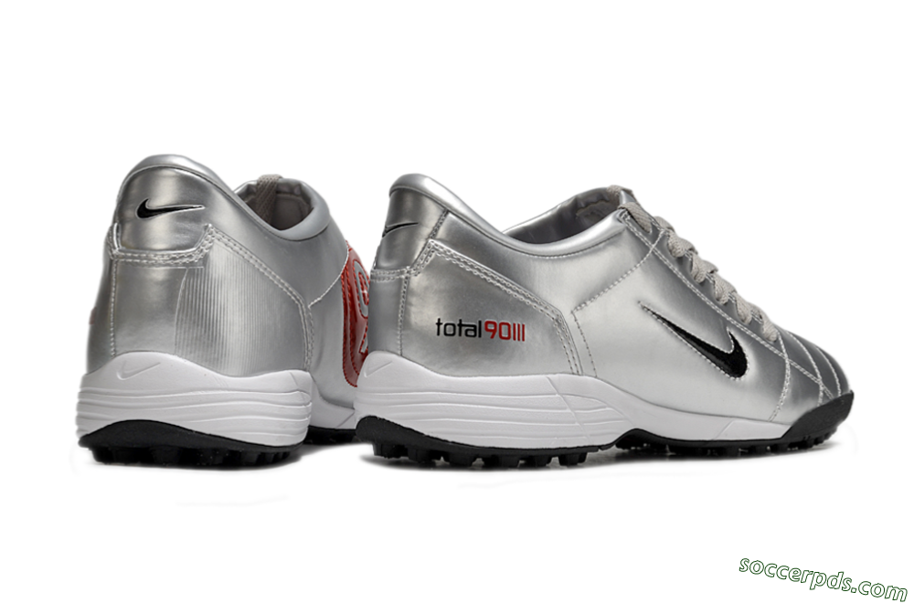 Nike Total 90 II TF Low-Tops Football Shoes - Silver/Black/Red 6