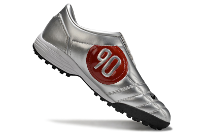 Nike Total 90 II TF Low-Tops Football Shoes - Silver/Black/Red