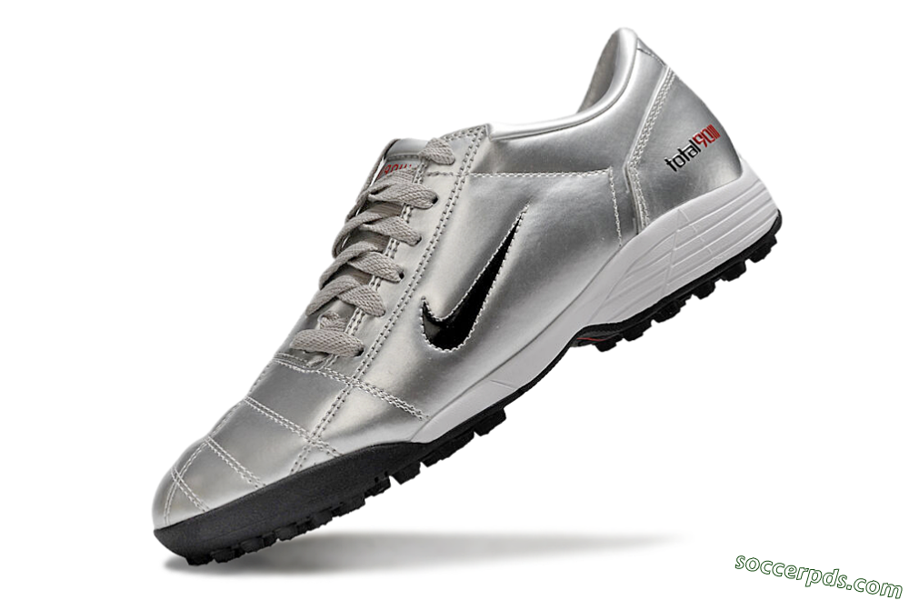 Nike Total 90 II TF Low-Tops Football Shoes - Silver/Black/Red 5