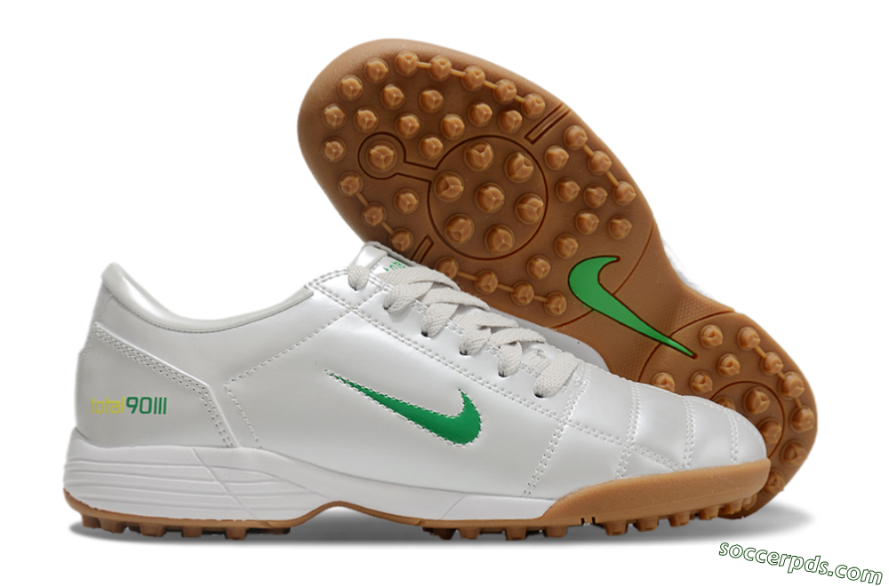 Nike Total 90 II TF Low-Tops Football Shoes - Silver/Green/Yellow 1