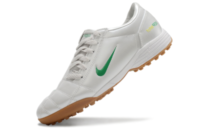 Nike Total 90 II TF Low-Tops Football Shoes - Silver/Green/Yellow