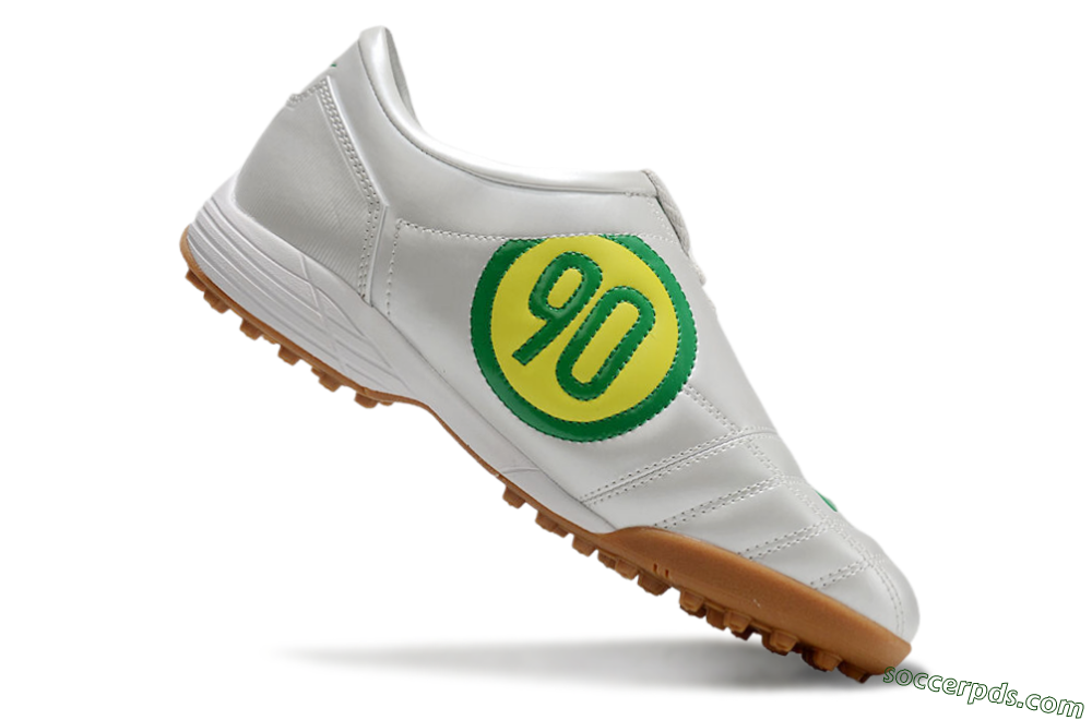 Nike Total 90 II TF Low-Tops Football Shoes - Silver/Green/Yellow 4