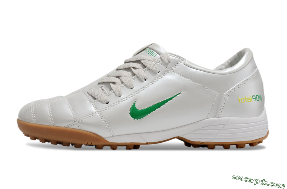 Nike Total 90 II TF Low-Tops Football Shoes - Silver/Green/Yellow 2