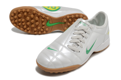 Nike Total 90 II TF Low-Tops Football Shoes - Silver/Green/Yellow