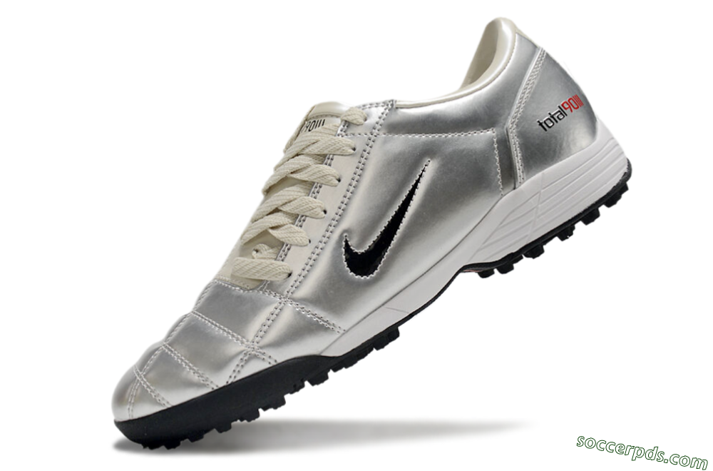 Nike Total 90 II TF Low-Tops Football Shoes - Silver/Green/Red 5