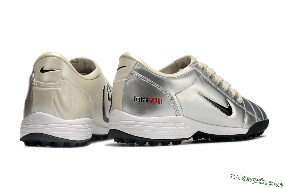 Nike Total 90 II TF Low-Tops Football Shoes - Silver/Green/Red 6