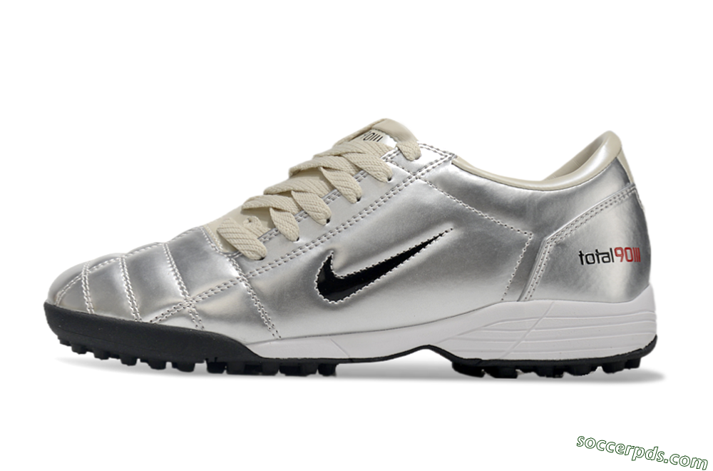 Nike Total 90 II TF Low-Tops Football Shoes - Silver/Green/Red 2