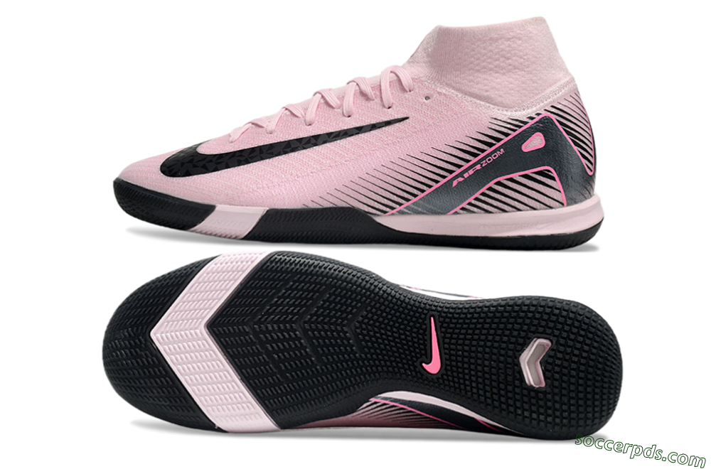 Nike Air Zoom Mercurial Superfly 10 Elite IC High-Tops Football Shoes - Pink/Black 0
