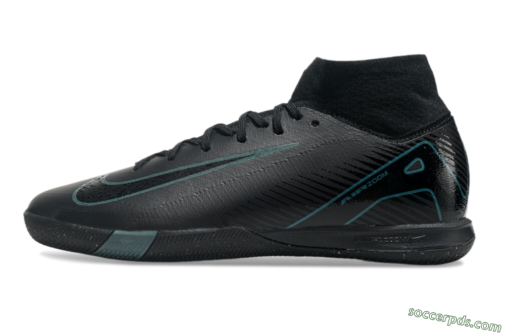 Nike Air Zoom Mercurial Superfly 10 Elite IC High-Tops Football Shoes - Black/Blue 2