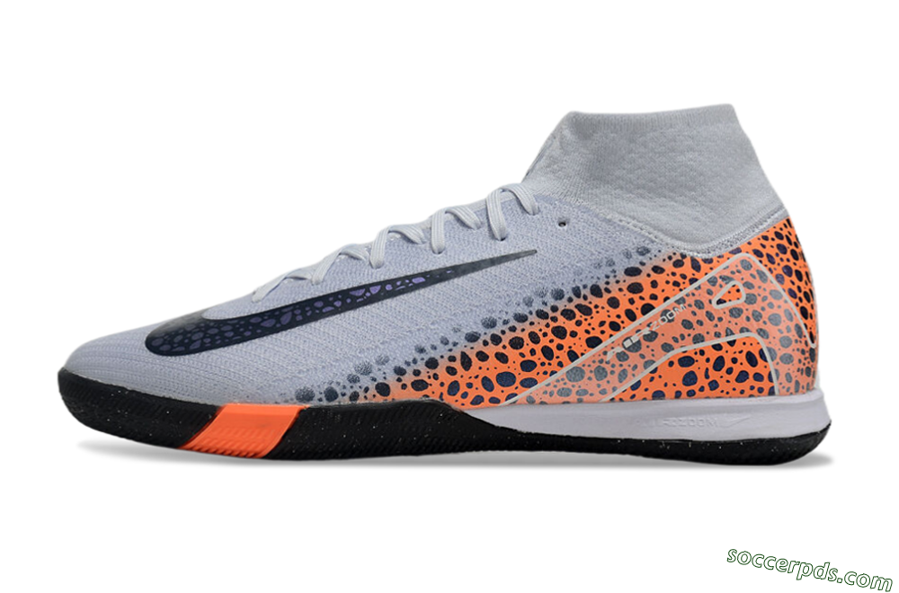 Nike Air Zoom Mercurial Superfly 10 Elite IC High-Tops Football Shoes - Grey/Black/Leopard 2