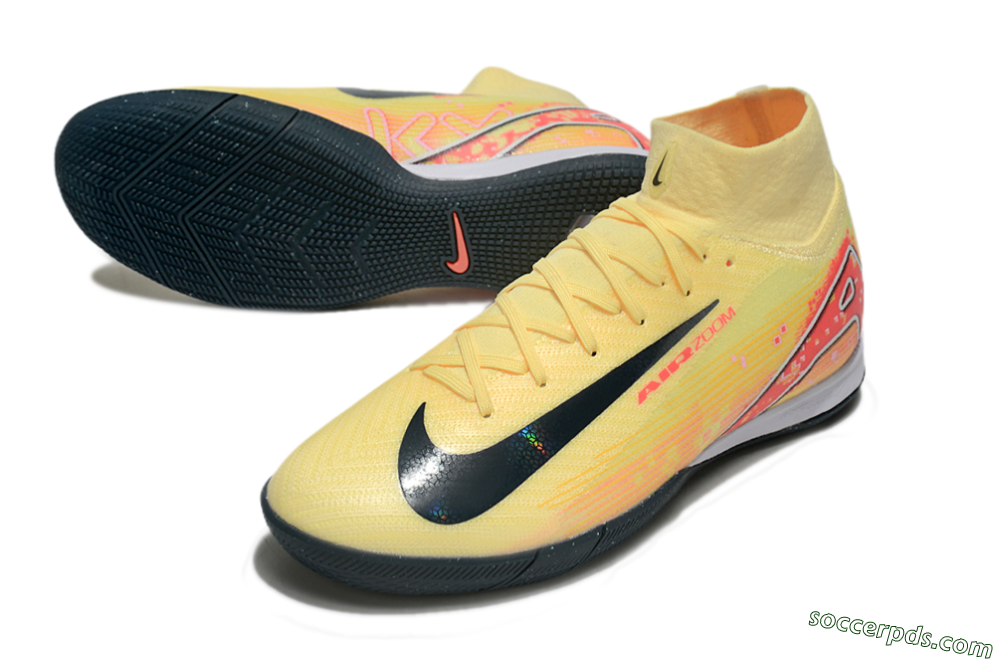 Nike Air Zoom Mercurial Superfly 10 Elite IC High-Tops Football Shoes - Yellow/Black/Red 3