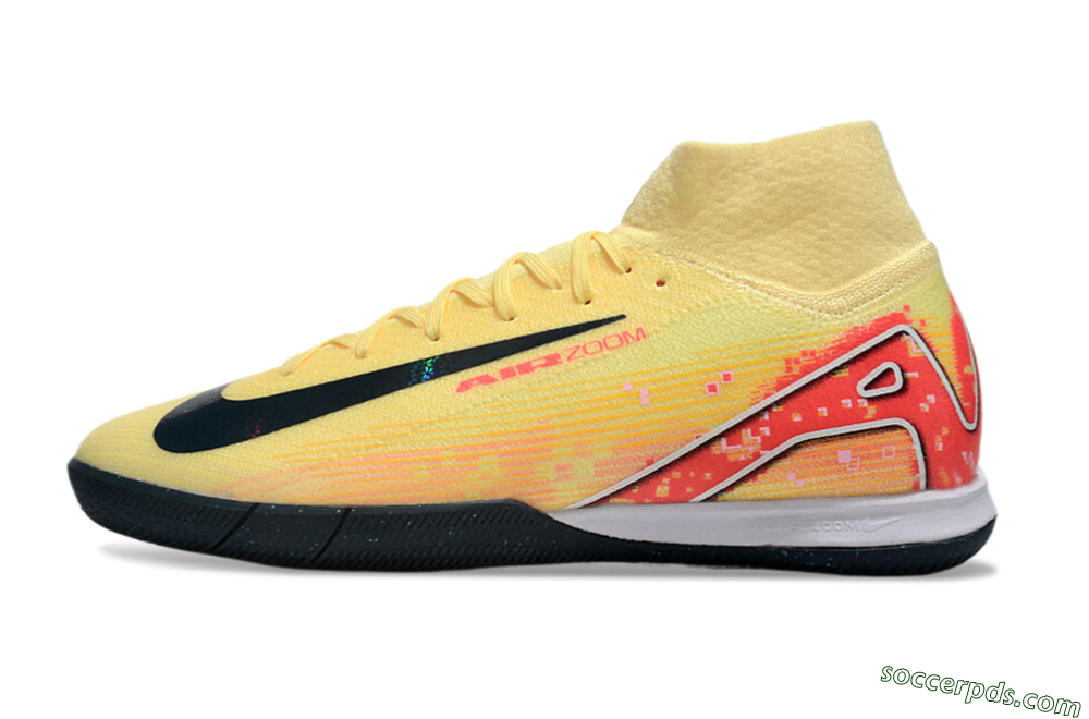 Nike Air Zoom Mercurial Superfly 10 Elite IC High-Tops Football Shoes - Yellow/Black/Red 2