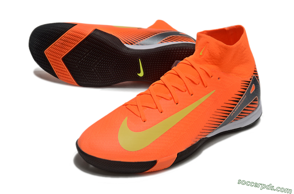 Nike Air Zoom Mercurial Superfly 10 Elite IC High-Tops Football Shoes - Red/Yellow/Black 3