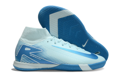 Nike Air Zoom Mercurial Superfly 10 Elite IC High-Tops Football Shoes - Jade/Blue/White