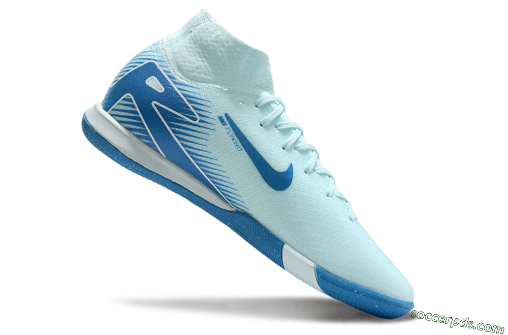 Nike Air Zoom Mercurial Superfly 10 Elite IC High-Tops Football Shoes - Jade/Blue/White 4