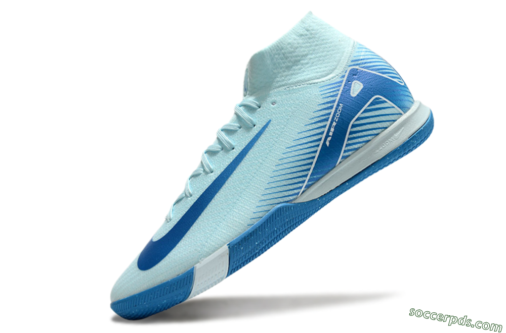 Nike Air Zoom Mercurial Superfly 10 Elite IC High-Tops Football Shoes - Jade/Blue/White 5