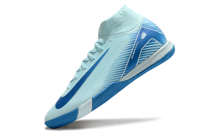 Nike Air Zoom Mercurial Superfly 10 Elite IC High-Tops Football Shoes - Jade/Blue/White