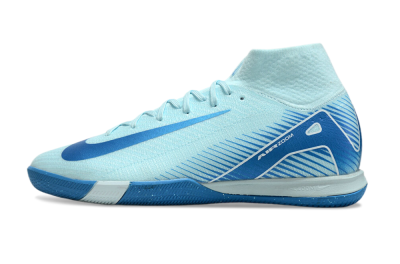 Nike Air Zoom Mercurial Superfly 10 Elite IC High-Tops Football Shoes - Jade/Blue/White