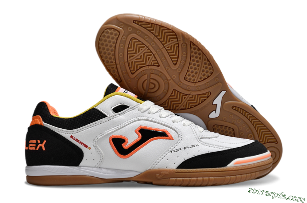 Joma Top Flex IC Low-Tops Football Shoes - White/Black/Orange 1