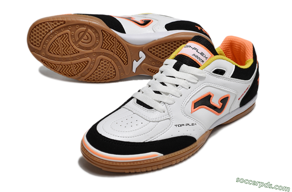 Joma Top Flex IC Low-Tops Football Shoes - White/Black/Orange 3