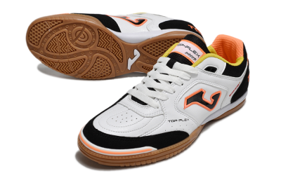 Joma Top Flex IC Low-Tops Football Shoes - White/Black/Orange