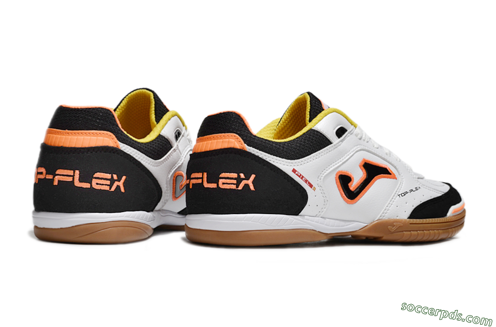 Joma Top Flex IC Low-Tops Football Shoes - White/Black/Orange 6