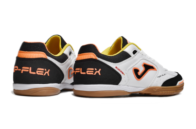 Joma Top Flex IC Low-Tops Football Shoes - White/Black/Orange