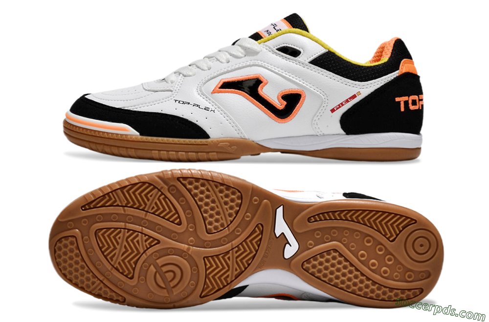 Joma Top Flex IC Low-Tops Football Shoes - White/Black/Orange 0