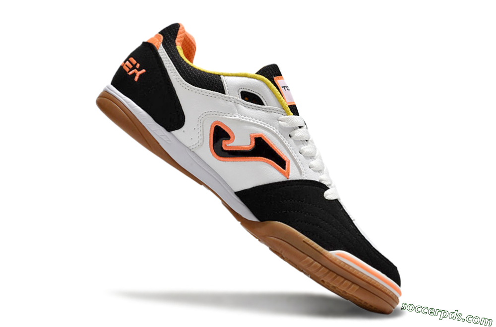 Joma Top Flex IC Low-Tops Football Shoes - White/Black/Orange 4
